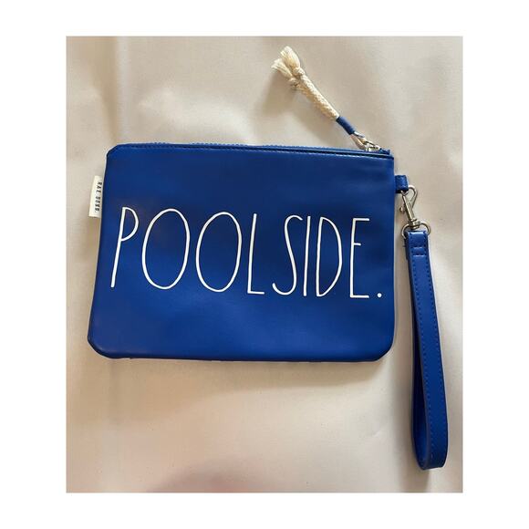 Rae Dunn | NWOT Poolside Clutch Blue with Stripes - Picture 1 of 6
